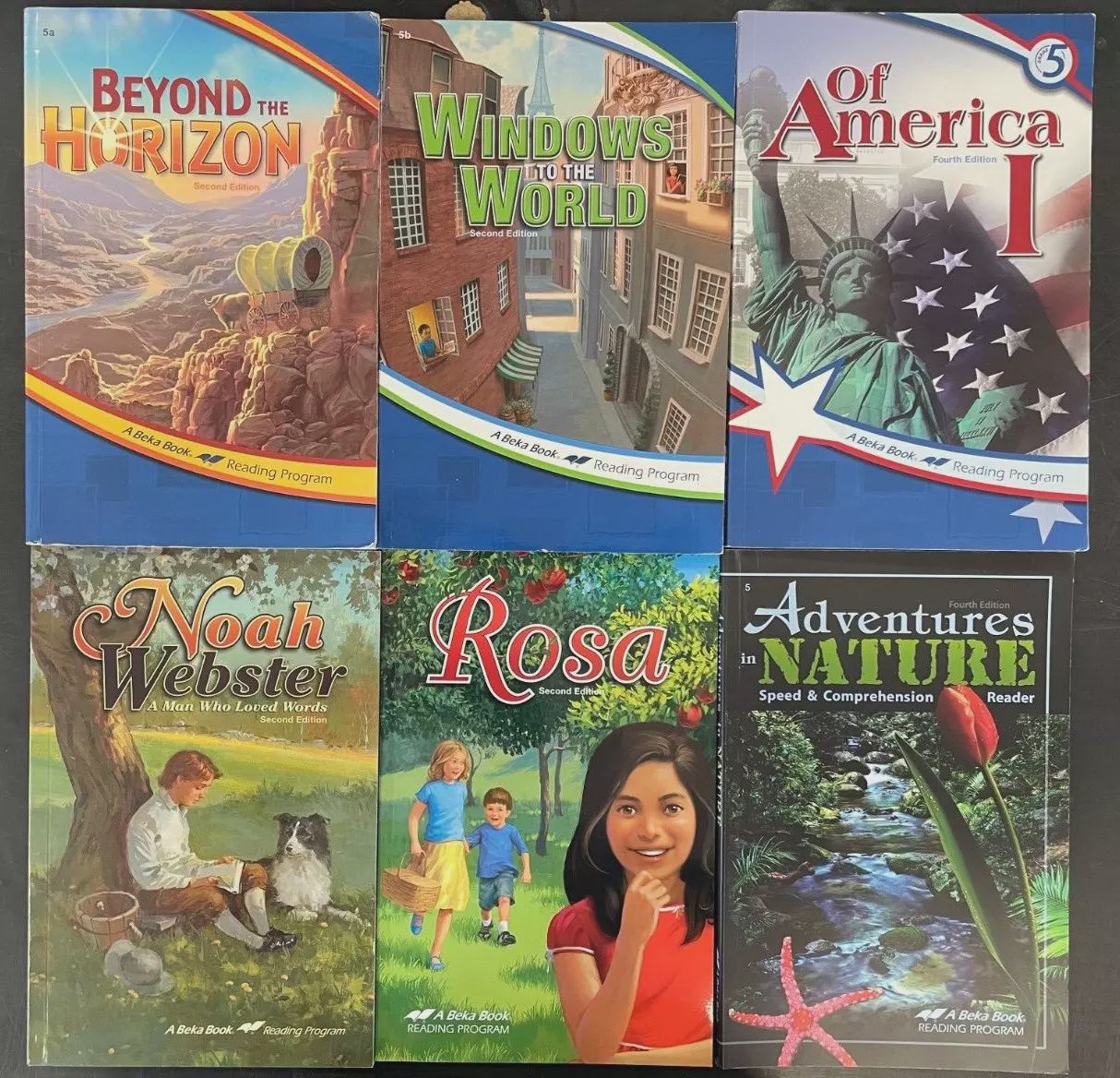 Abeka 5th grade readers set of 5 books
