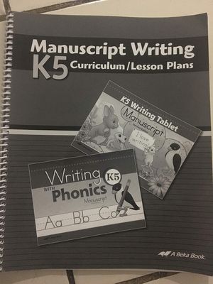 USED ABEKA MANUSCRIPT WRITING K5 CURRICULUM/LESSON PLANS