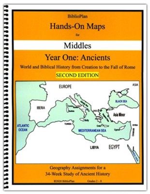 BiblioPlan&#39;s Hands-on Maps for Middles: Year One (Ancients) -- Grades 2 to 8 (2nd Edition