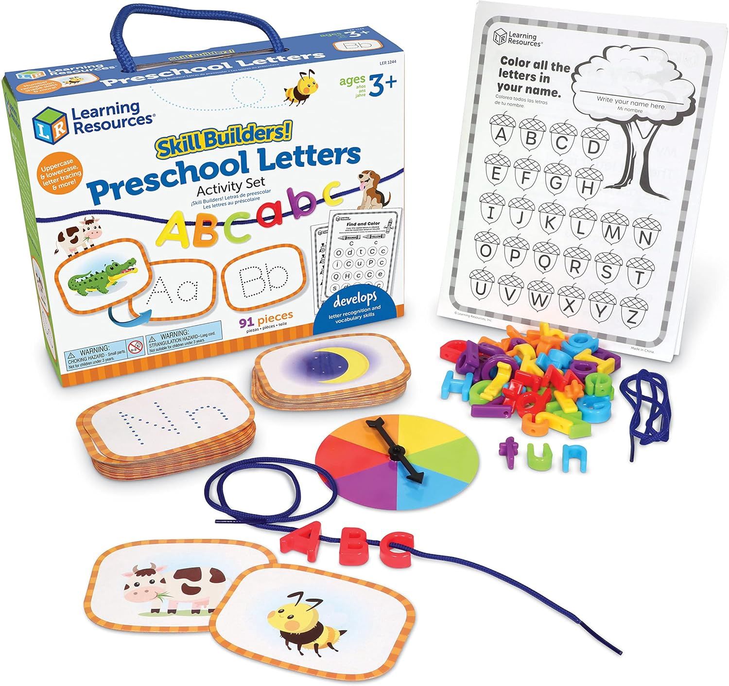Preschool Learning Materials, Homeschool, Alphabet ,Back to School, Ages 3+,91 Pieces