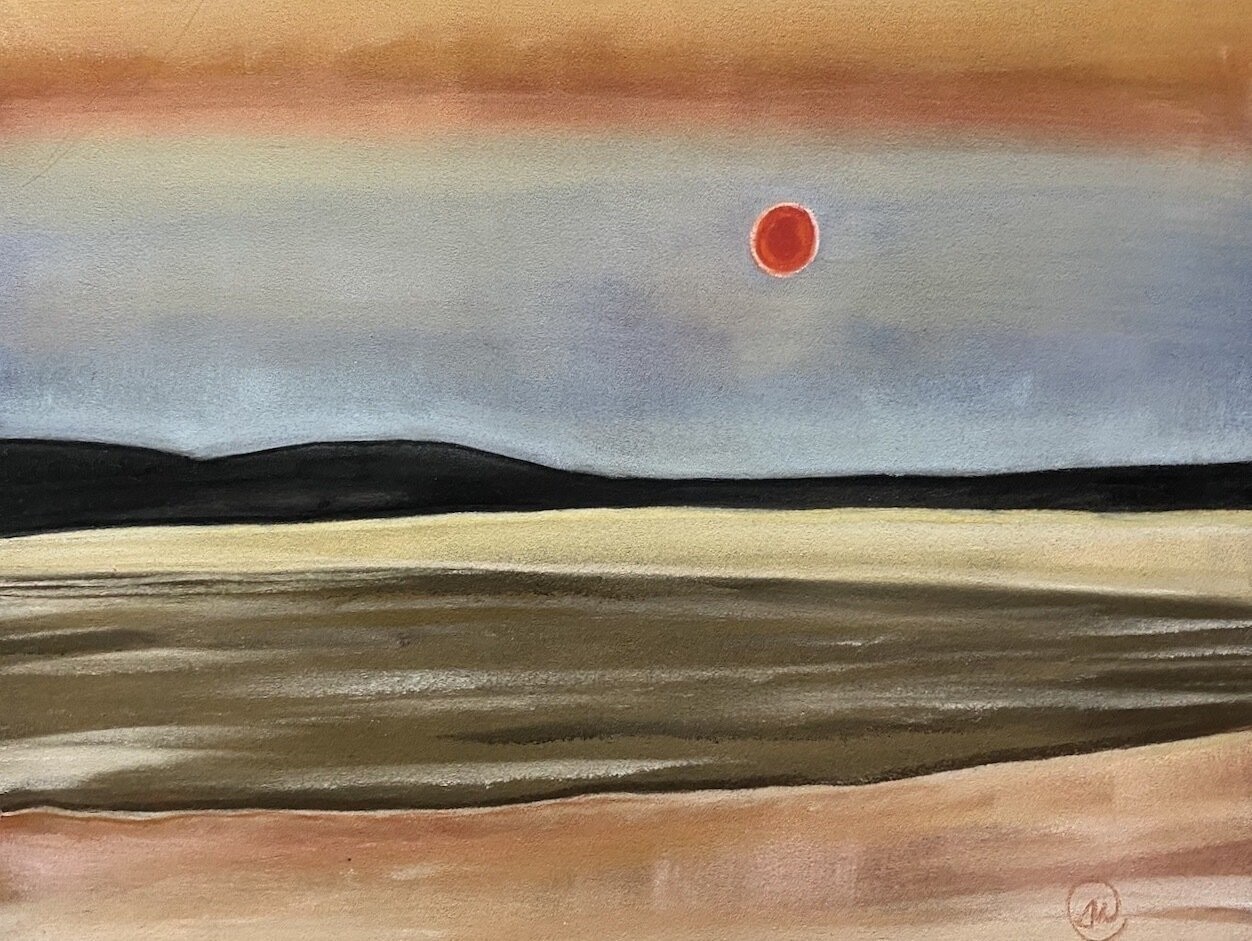 BELHAVEN RED SUN 2 (Original pastel)