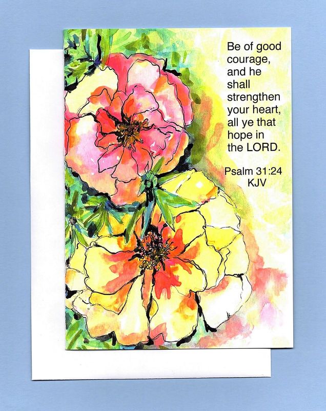 Rose Moss Greeting Card with Envelope