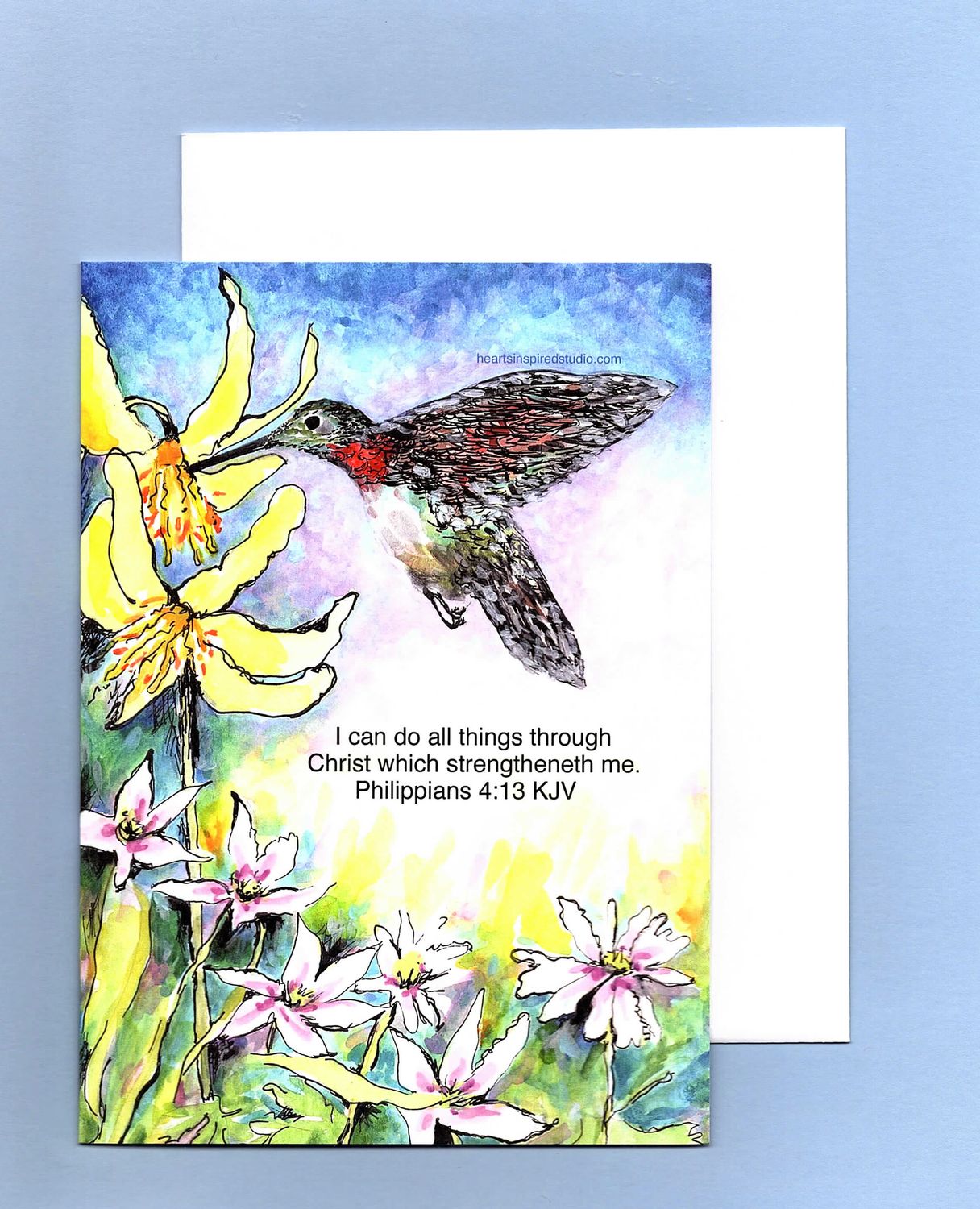 Phil. 4:13 I Can Do All Things Through Christ Hummingbird Greeting Card