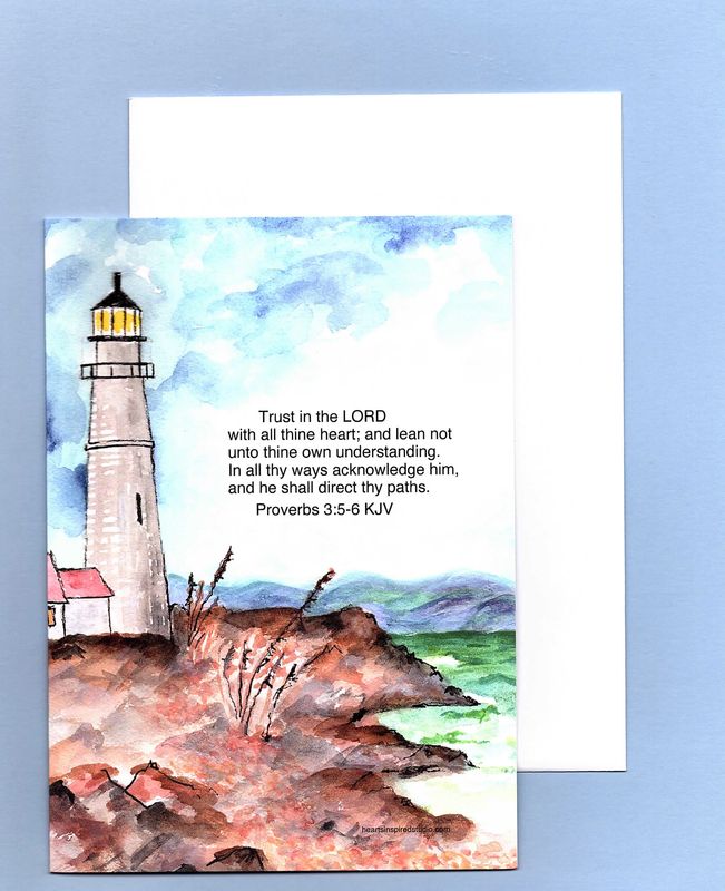 Prov. 3:5-6 Trust in the Lord Lighthouse Greeting Card