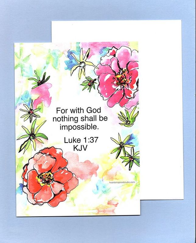 Flowers Luke 1:37 Greeting Card