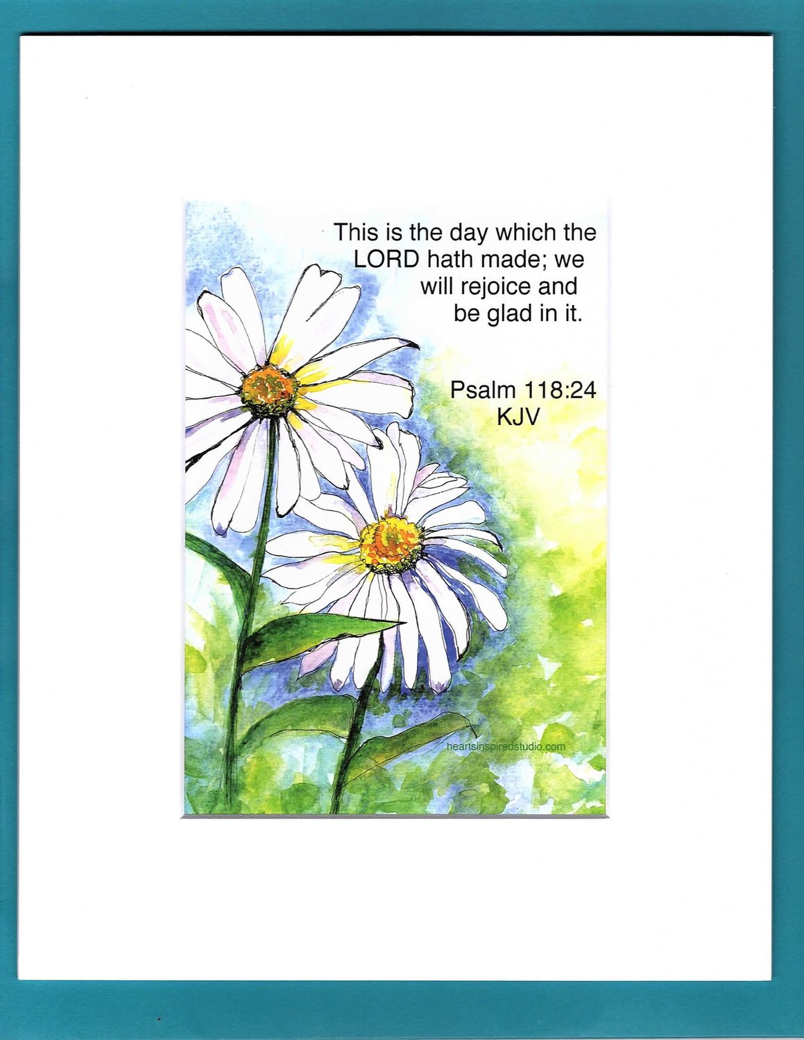 Matted Keepsake Scripture Art Psalm 118 v 24-Daisies
