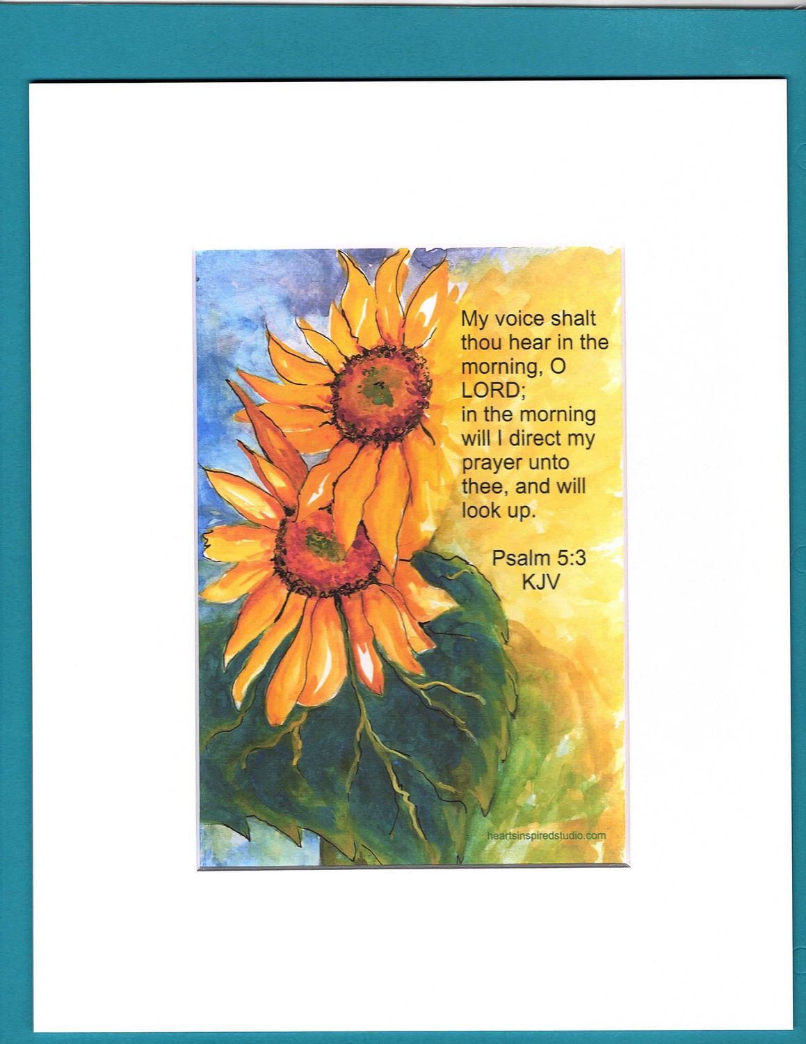 Psalm 5v3 Matted Scripture Keepsake Art