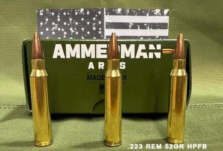Rifle Ammunition .223 REM 52 GR HPFB Match