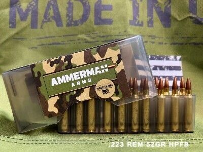 Rifle Ammunition .223 REM 52 GR HPFB Match