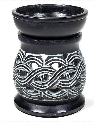 Brucia essenze Nodo Celtico in pietra ollare nero 12 cm
