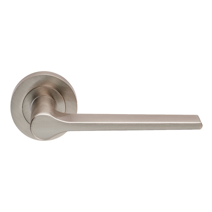 Velino Lever on Round Rose - Satin Nickel