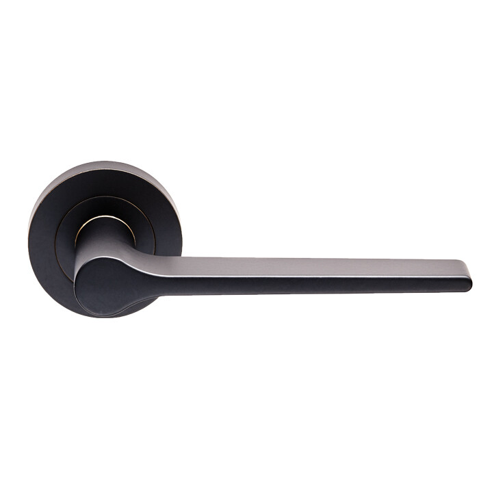 Velino Lever on Round Rose - Matt Black