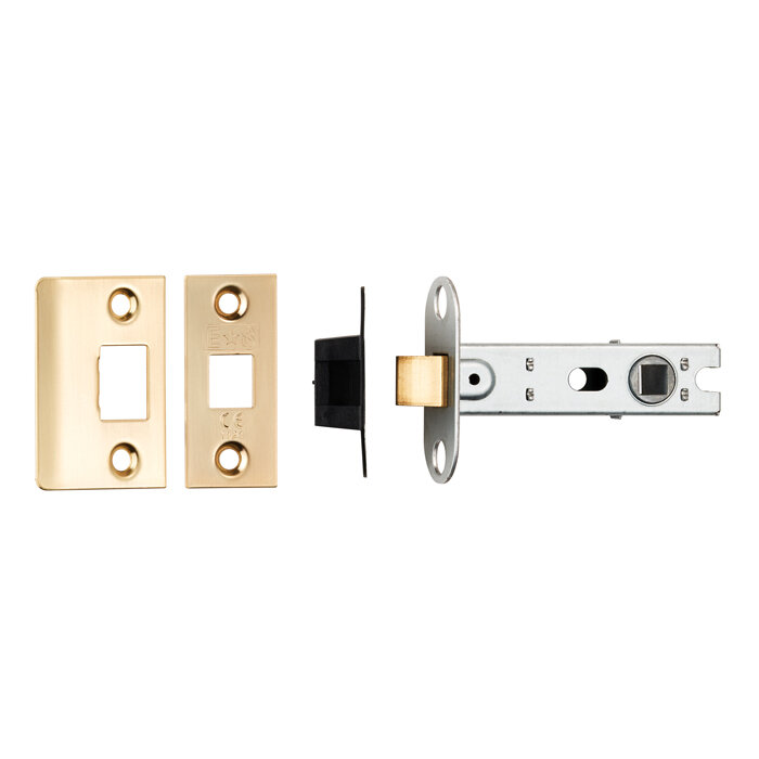 76Mm Ce B/T Tubular Mortice Latch Square Satin Brass