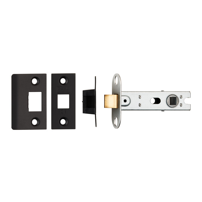 76Mm Ce B/T Tubular Mortice Latch Square Matt Black
