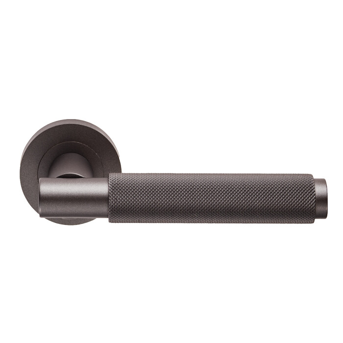 Varese Knurled Lever on Rose - Matt Bronze