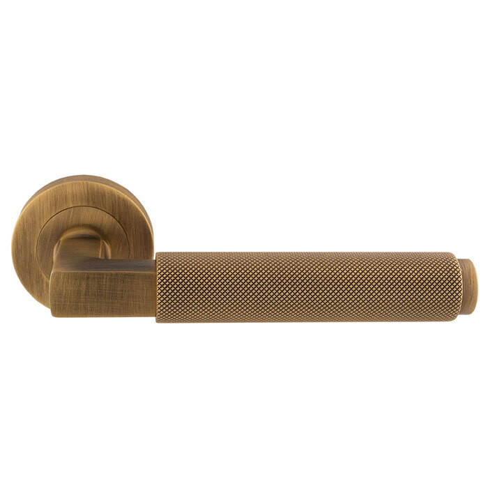 Terazzo Lever On Round Rose Antique Brass - Antique Brass