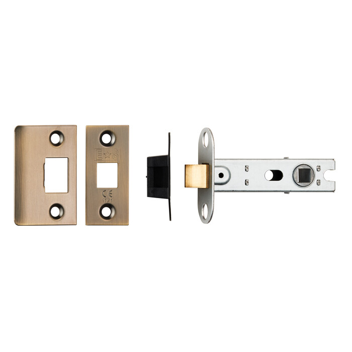 76Mm Ce B/T Tubular Mortice Latch Square Antique Brass