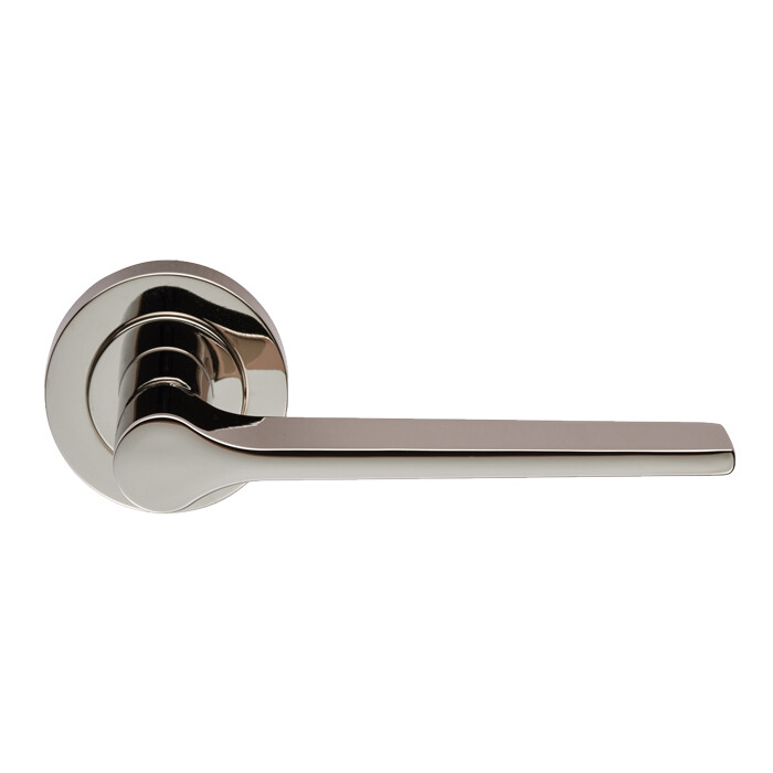 Velino Lever on Round Rose - Polished Nickel