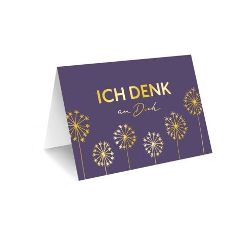 Grußkarte Lila "Ich denk an Dich"