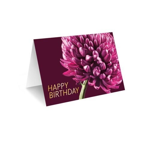 Grußkarte Dunkelrot "Happy Birthday"