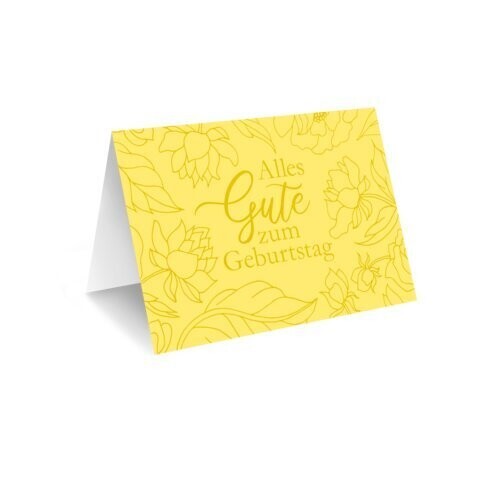 Grußkarte Gelb "Alles Gute zum Geburtstag"
