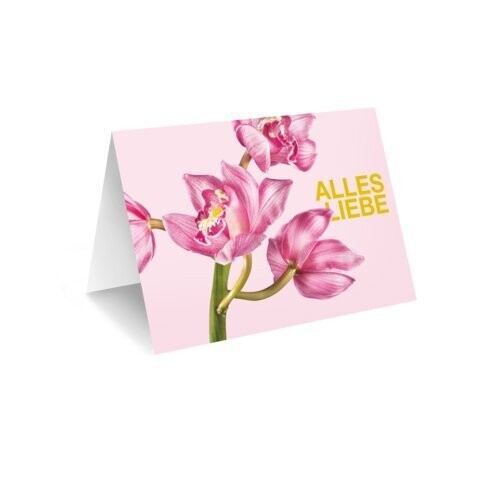 Grußkarte Rosa "Alles Liebe"