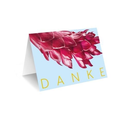 Grußkarte Pink-Blau "Danke"