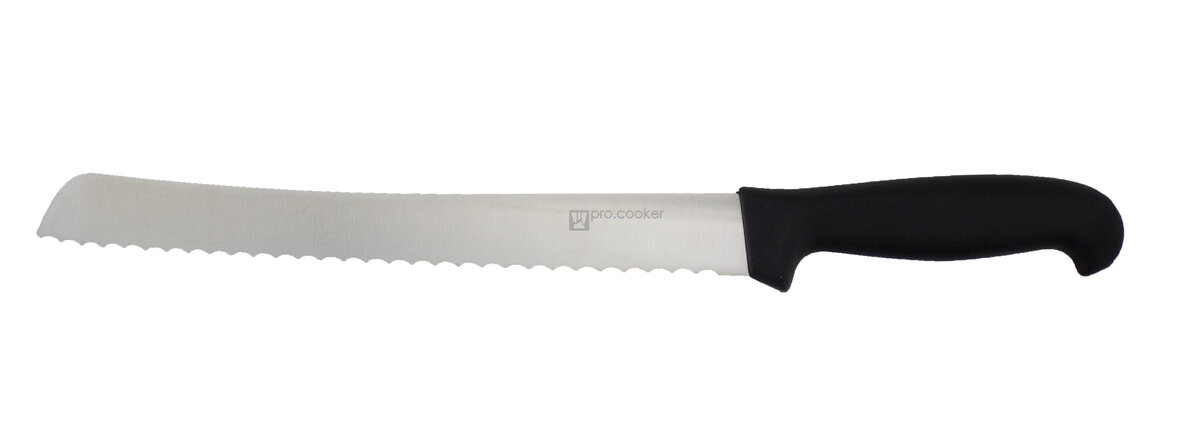 Confezione 1 pezzo COLTELLO PANE 25CM MANICO NERO
