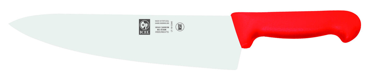 Confezione 1 pezzo COLTELLO CHEF 20  CM LAM LARG MANICO ROSSO