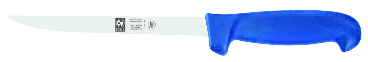 Confezione 1 pezzo COLTELLO FILETTO SOGLIOLA 18CM MANICO BLU