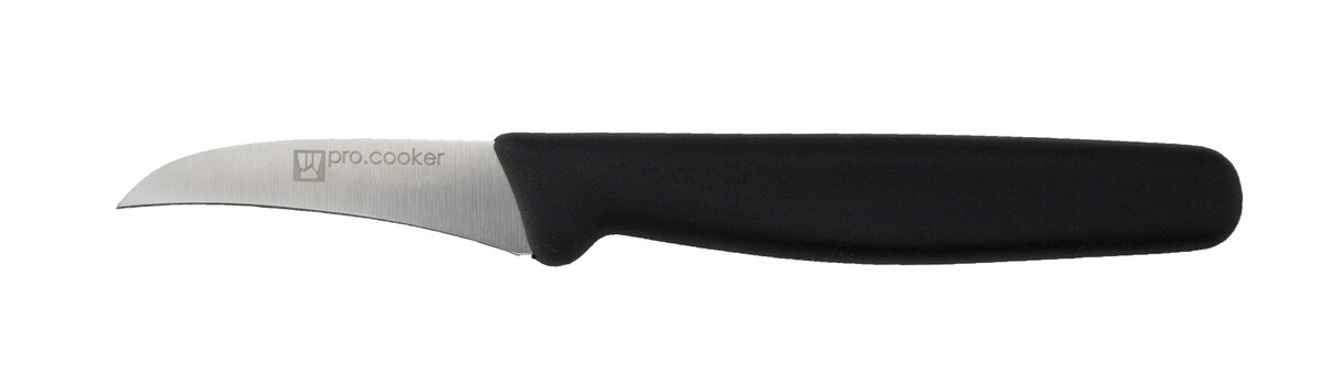 Confezione 1 pezzo COLTELLO OFFICE CURVO 6CM MANICO NERO