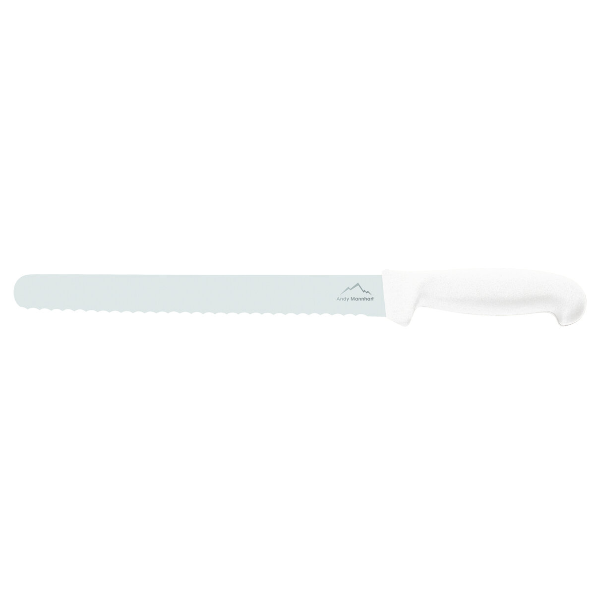Confezione 1 pezzo COLTELLO TAGLIO 25CM DENTATO MANICO BIANCO