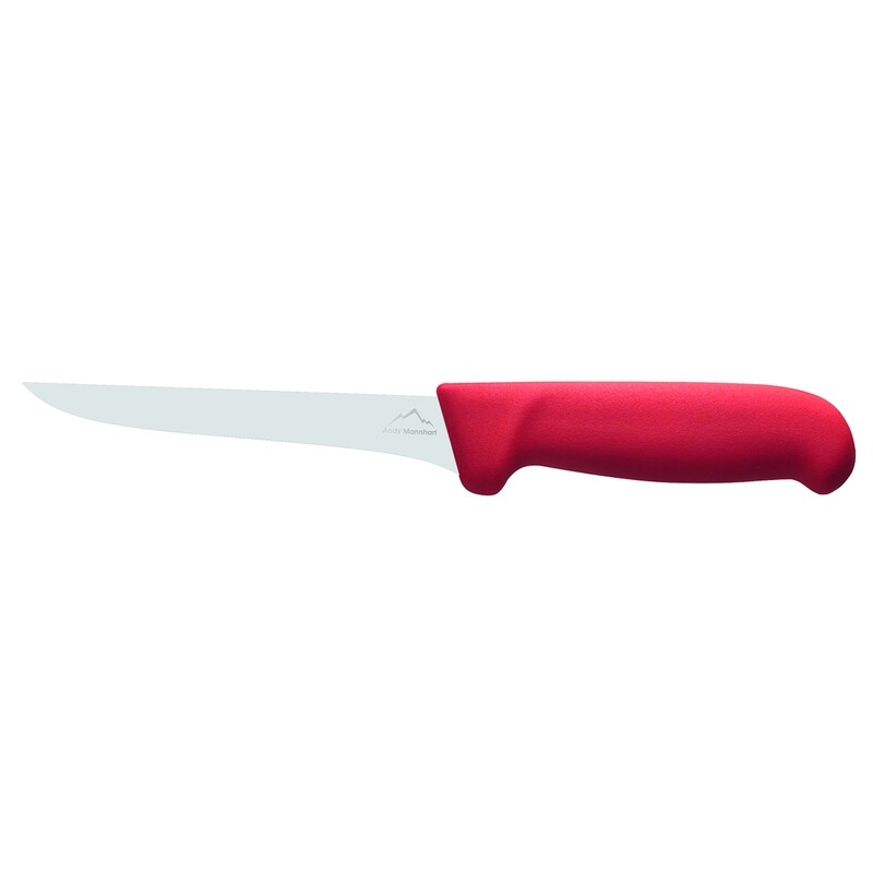 Confezione 1 pezzo COLTELLO DISOSSO 15 DRITTO MANICO ROSSO