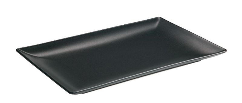 Confezione 6 pezzi PIATTO RETTANGOLARE 30X20  CM GRES NERO BAZIK