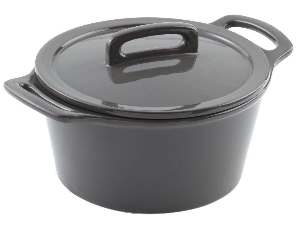 Confezione 2 pezzi COCOTTE C/COP D14CM H5CM 44CL GRIGIO