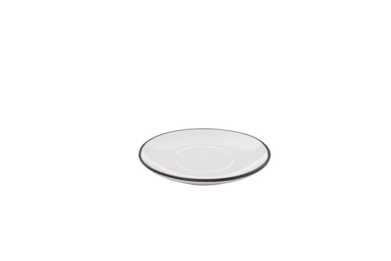 Confezione 8 pezzi PIATTINO 11CM BIANCO FILO NERO BISTROT