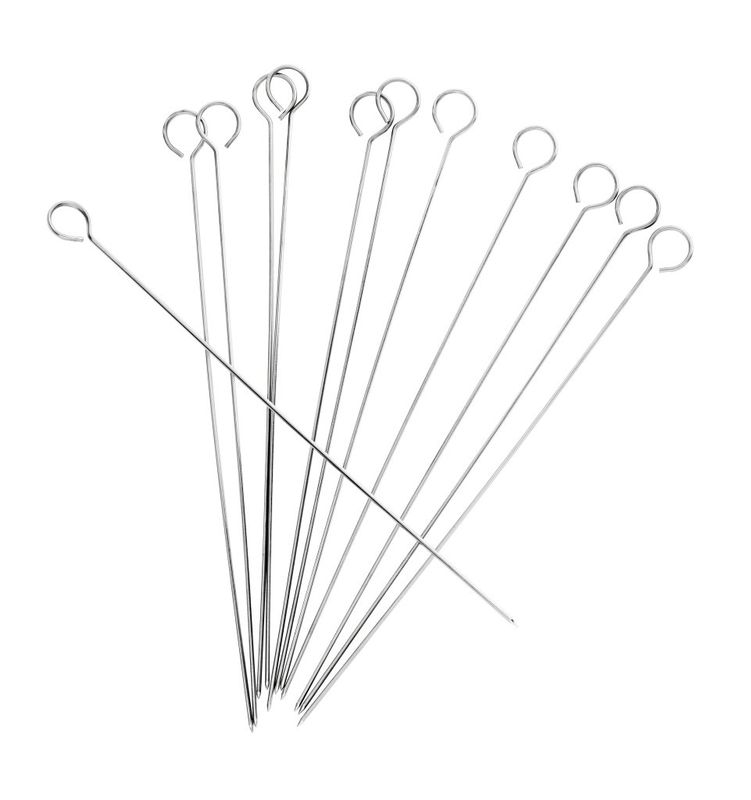 Confezione 1 pezzo SET 12 SPIEDI OVALI INOX 35 CM