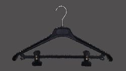 Confezione 1 pezzo GRUCCIA CON PINZE NERA 42 CM