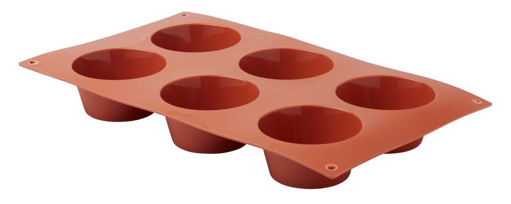 Confezione 1 pezzo STAMPO SILICONE  6 MUFFINS   1/3 D69 H35