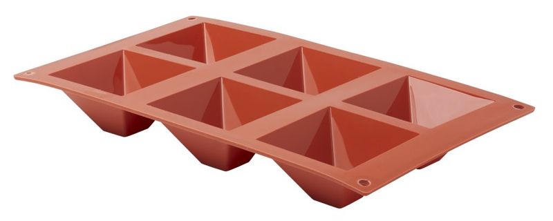Confezione 1 pezzo STAMPO SILICONE  6 PIRAMIDI 1/3 71X71 H4
