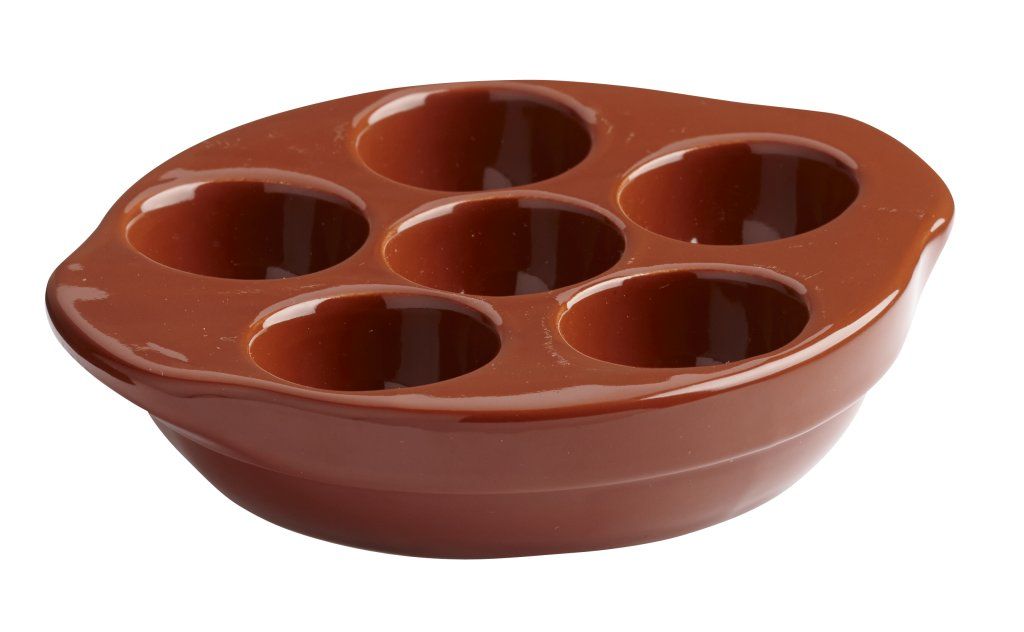 Confezione 6 pezzi TEGAME LUMACHE 6 FORI GRES MARRON