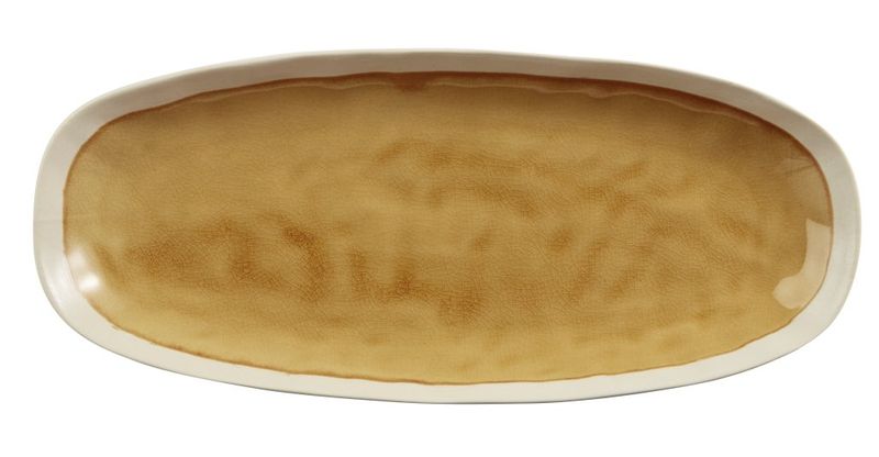 Confezione 4 pezzi OVALE GRES 30,5X13CM GIALLO WINTER