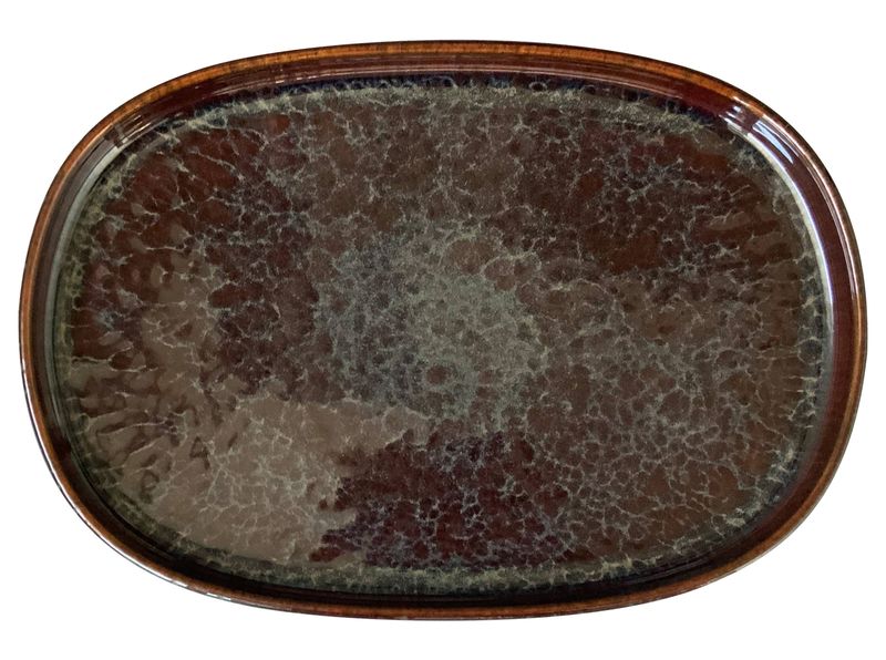 Confezione 4 pezzi PIATTO OVALE 33CM AMBER