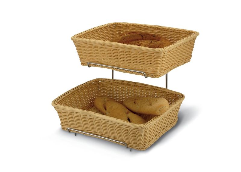 Confezione 1 pezzo CESTO  DOPPIO 34X40 SUPPORTO INOX