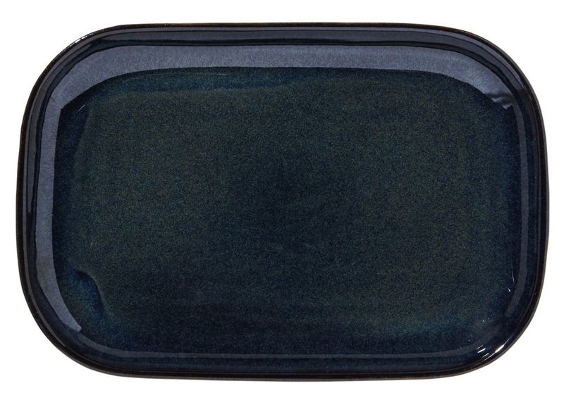 Confezione 6 pezzi PIATTO STEACK GRES 29X19,5CM BLU