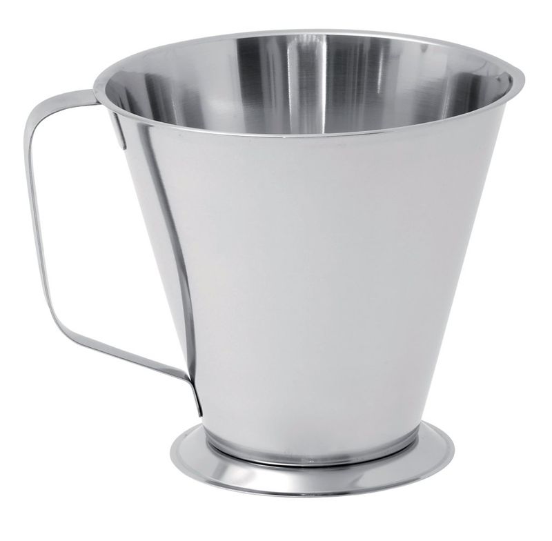Confezione 1 pezzo MISURA INOX GRADUATA 1 LT CON PIEDE E IMPUGNATURA