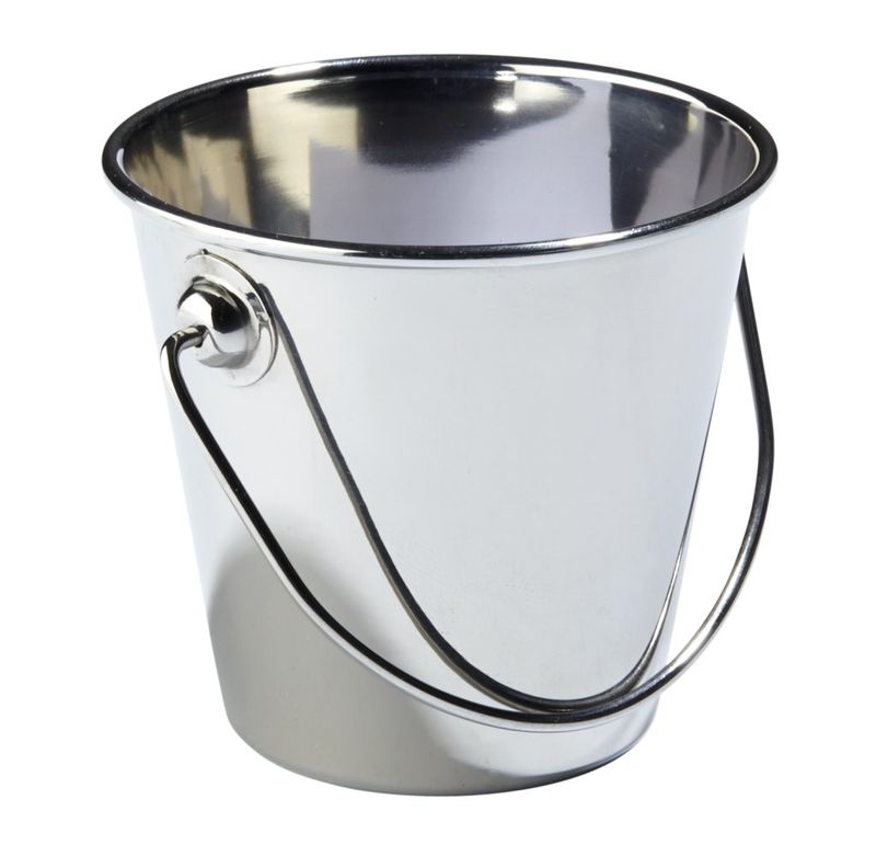 Confezione 6 pezzi MINI SECCHIO INOX C/MAN. 9CM H8,5CM