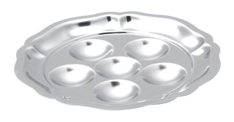 Confezione 12 pezzi PIATTO LUMACHE INOX  6 FORI