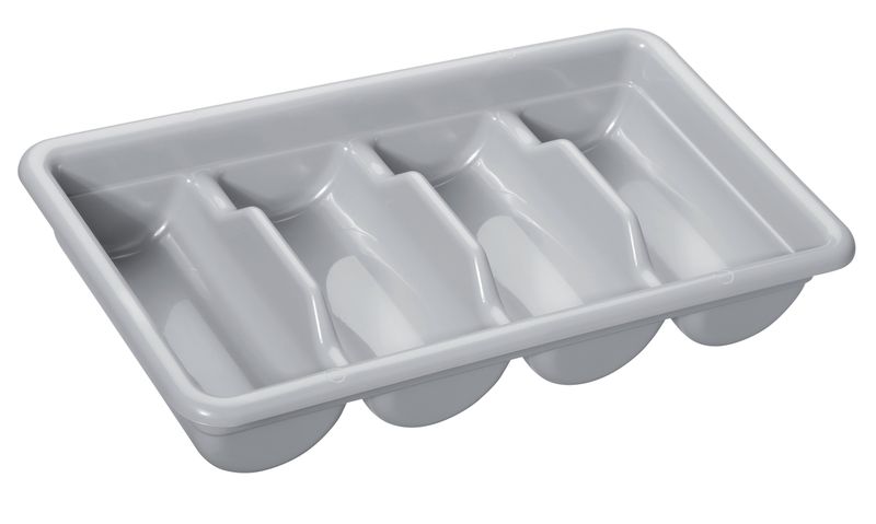 Confezione 1 pezzo PORTAPOSATE PLASTICA GRIGIO 4 SCOMPARTI