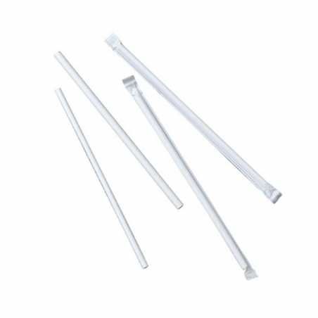 Confezione 1 pezzo P250 CANNUCCE BIANCHE INIDIVIDUALI 19,7CM 0,6CM